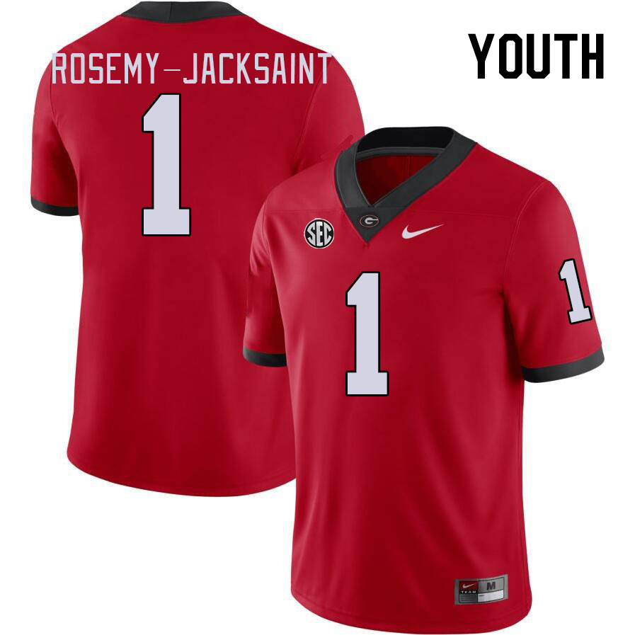 Georgia Bulldogs Youth Marcus Rosemy-jacksaint #1 Red Stitched College 